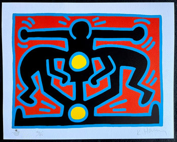 Keith Haring Lithograph From A Painting 'Coa Signed In Pen' Hand Numbered