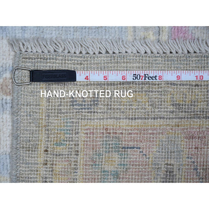 6'4"X9'2" Carolina Blue Afghan Angora Oushak Vegetable Dyes Oriental Rug