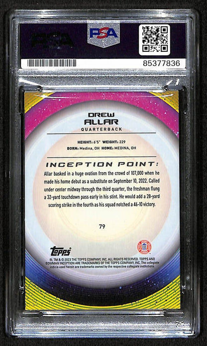 Drew Allar Penn State Signed 2022 Bowman U Inception Rc Card #79 Psa/Dna 193568