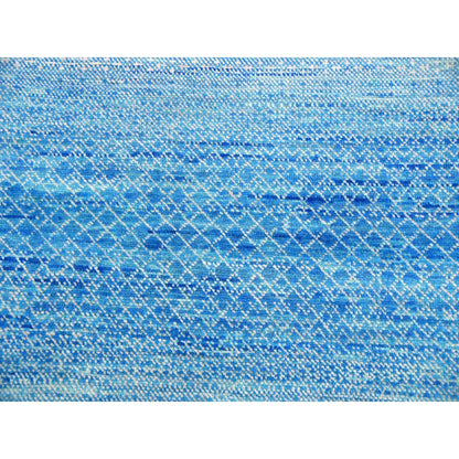 10'X14'3" Blue Pure Wool Hand Knotted Modern Chiaroscuro Collection Rug