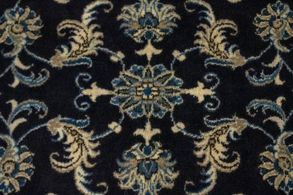 Vintage Oriental Runner Rug Allover Floral Navy