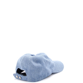 Chanel Cc Baseball Cap Sequin Embellished Denim