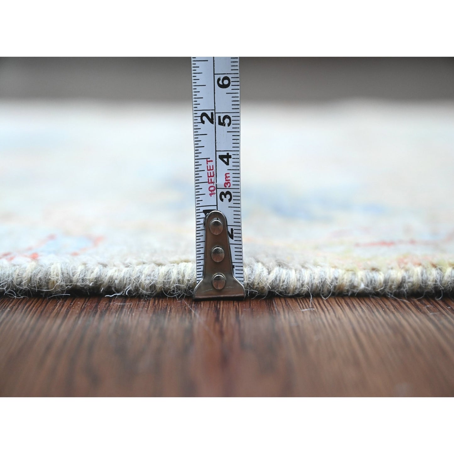 2'1"X3'1" Gray Hand Knotted Birds Of Paradise Design Soft Wool Mat Rug