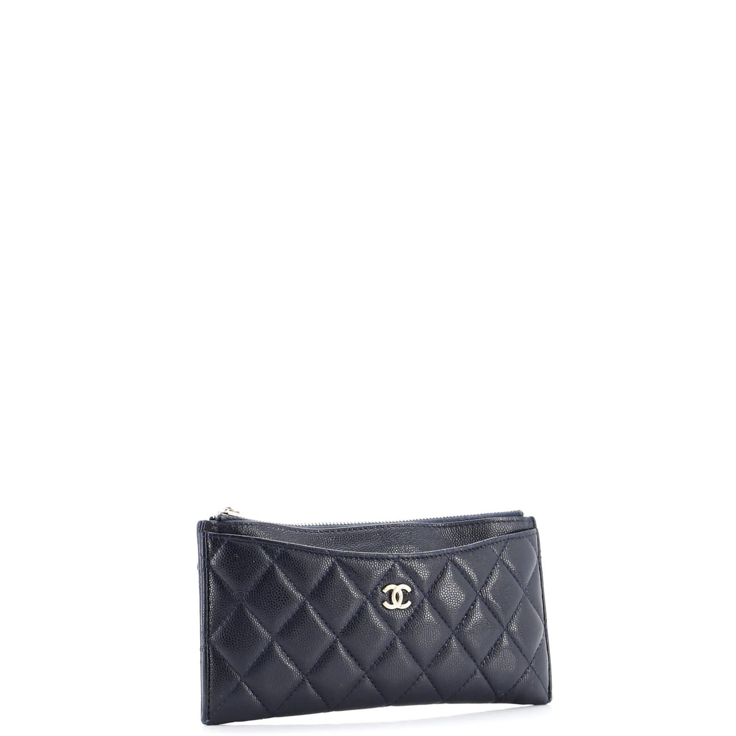 Chanel Classic Zip Pouch Quilted Caviar Long