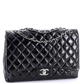 Chanel Classic Double Flap Bag Quilted Patent Maxi