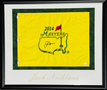 Jack Nicklaus Autographed Framed 2014 Masters Flag (Jsa)