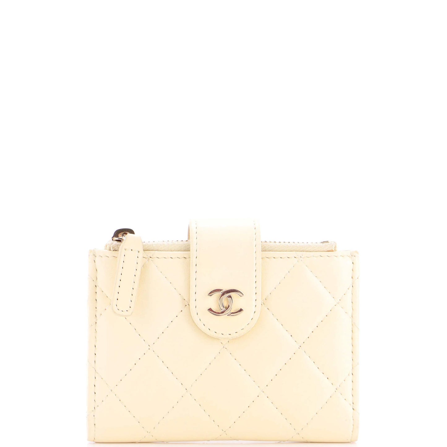Chanel Double Zip French Wallet Quilted Caviar Compact