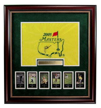 Jack Nicklaus Signed Pin Flag 2005 Masters W/Photo Collage Framed Psa/Dna 195884