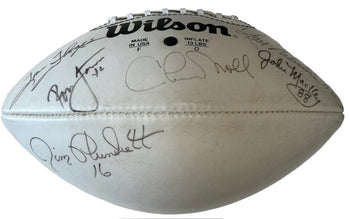 Nfl Legends Ronnie Lott Chuck Noll Ray Nitschke Signed Wilson Football