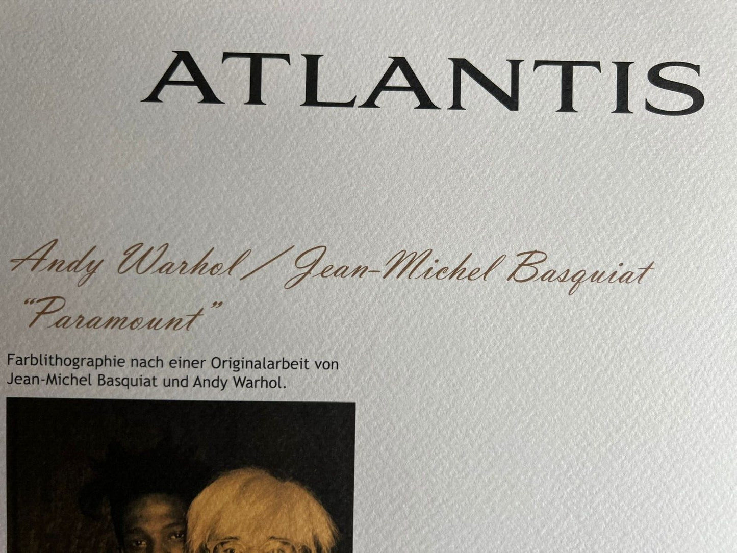 Andy Warhol - Jean Michel Basquiat Lithograph Coa Signed On The Numbered Plate