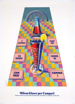 Milton Glaser Campari 1992 Unsigned Limited Edition Print Version#2 On Linen
