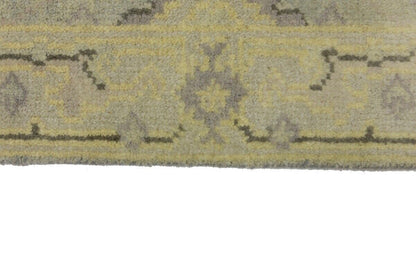 Muted Floral Design Oushak Chobi Runner Rug