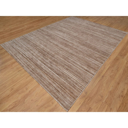 9'1"X12'1" Brown Hand Loomed Rug Modern Design Indoor Outdoor Oriental
