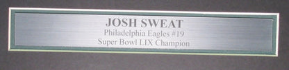Josh Sweat Signed/Autographed 11X14 Photo Eagles Sb Lix Framed Beckett 195571