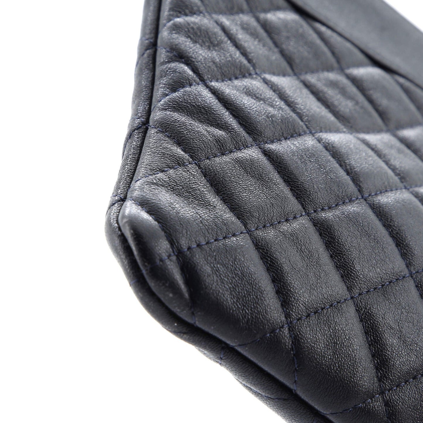 Chanel Mademoiselle Vintage O Case Clutch Quilted Sheepskin Medium