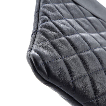 Chanel Mademoiselle Vintage O Case Clutch Quilted Sheepskin Medium