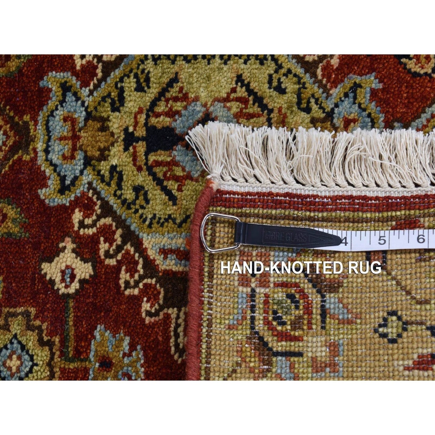 2'7"X19'10" Brick Red Hand Knotted Xl Runner Karjihooz Design Wool Rug