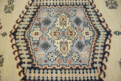 Handmade Indo-Viss Oriental Rug Cream Tribal