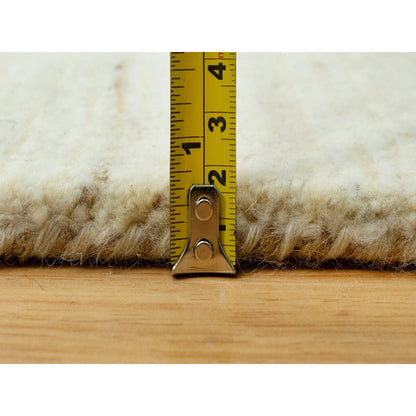 5'1X13'10" White Denser Weave Pure Wool Hand Knotted Wide Oriental Rug