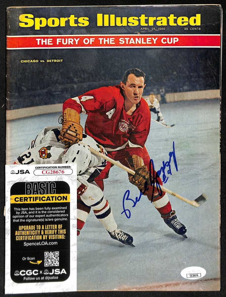 Bill Gadsby Hof Detroit Red Wings Signed 1966 Sports Illustrated Jsa 197855