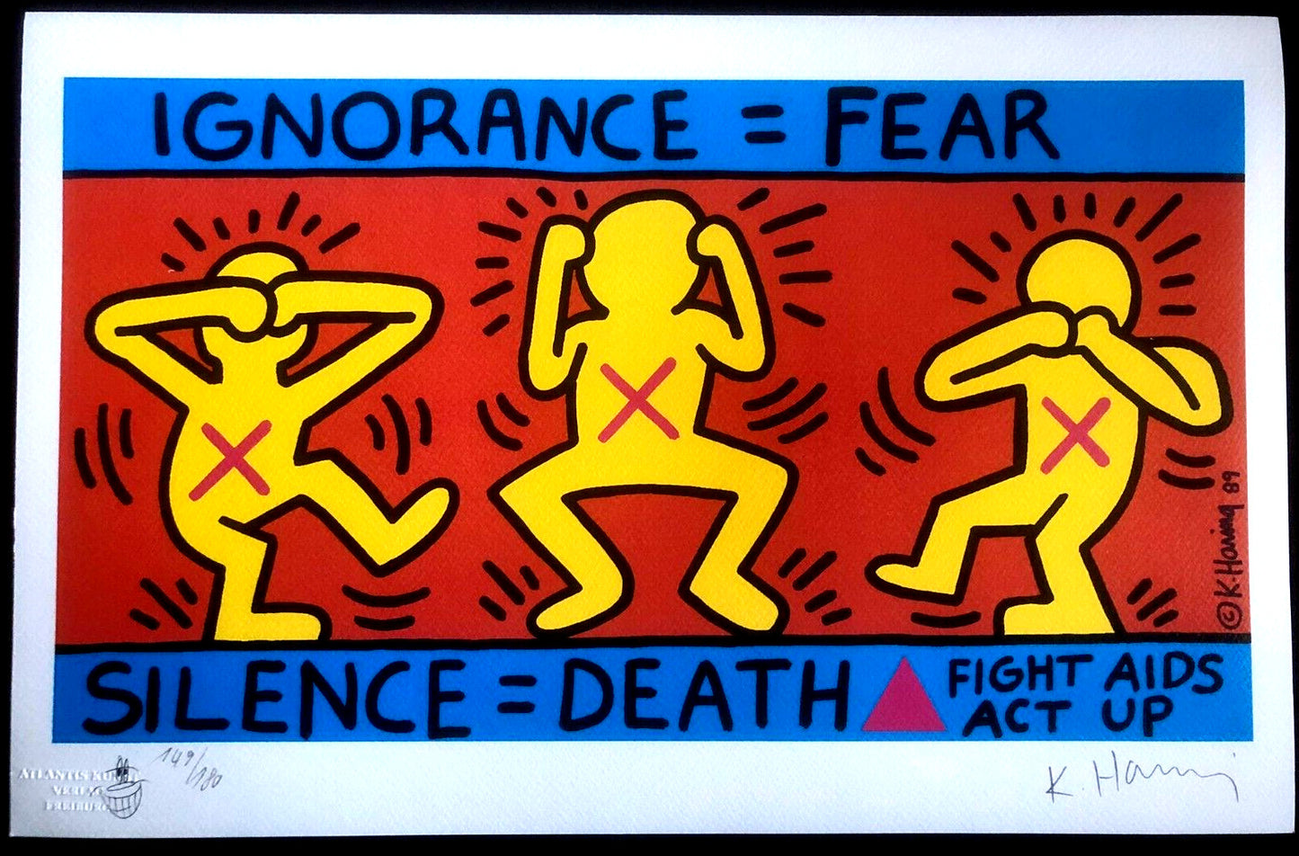 Keith Haring Lithograph Certified Coa 180 Ex