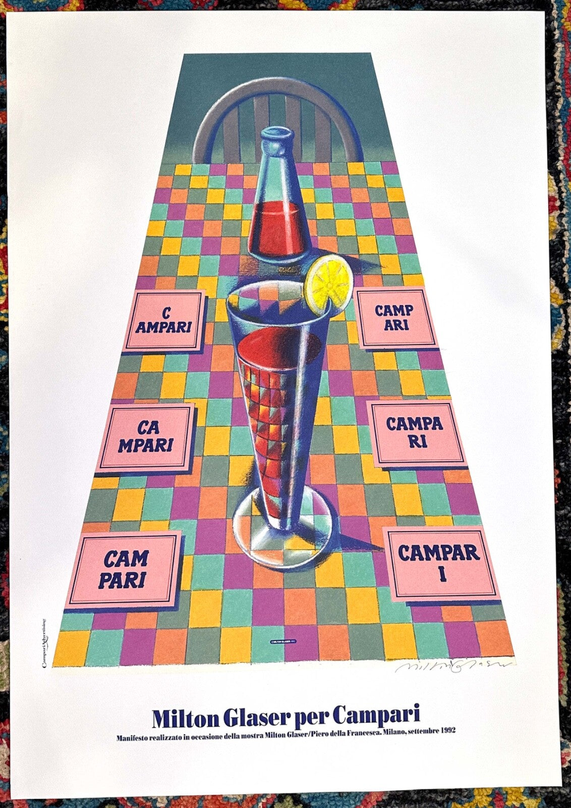 Milton Glaser For Campari 1992 Signed Limited Edition Print #2 Artistic Paper