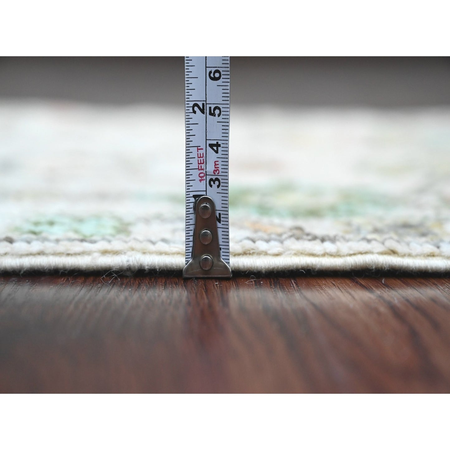 2'X3' Oyster White Afghan Angora Oushak Hand Knotted 100% Wool Mat Rug