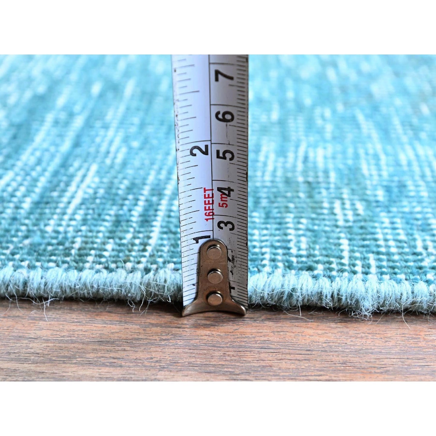 2'3"X6'1" Blue Overdyed Vintage Zoroastrian Hand Knotted Wool Runner Rug