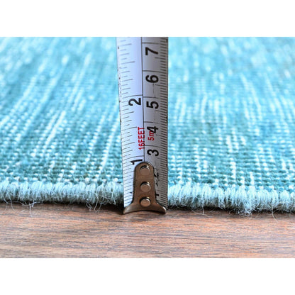 2'3"X6'1" Blue Overdyed Vintage Zoroastrian Hand Knotted Wool Runner Rug