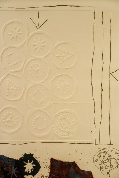 Antoni Clav 1970 Signed Lithograph With Embossing "Trobadors Vii" Ltd Ed 50