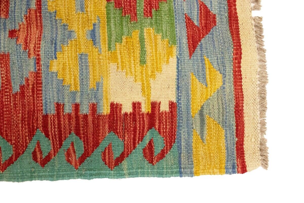 Multicolor Kilim Rug Geometric Design Office
