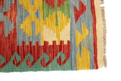 Multicolor Kilim Rug Geometric Design Office