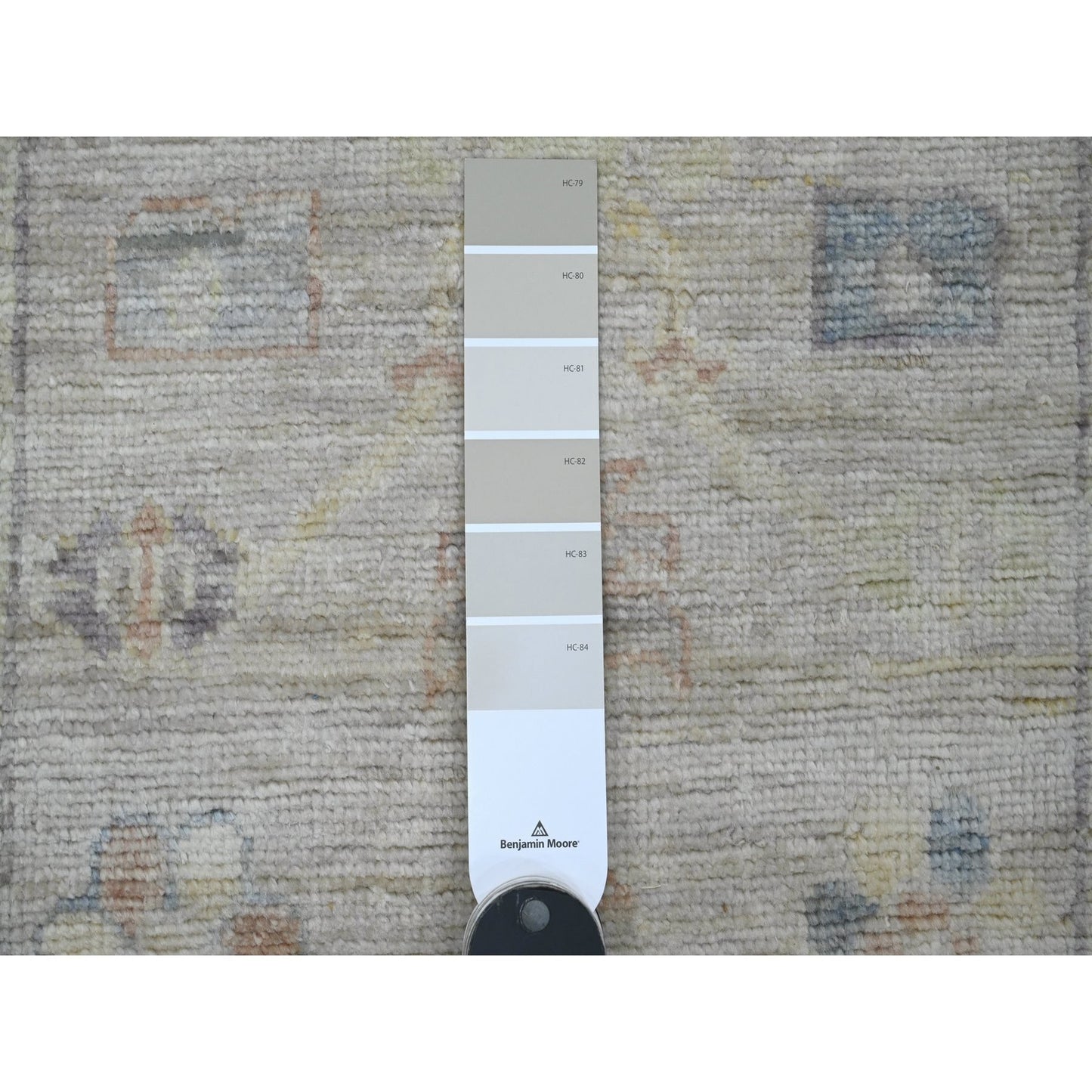2'8"X5'7" Gray Angora Oushak Leaf Design All Wool Hand Knotted Runner Rug