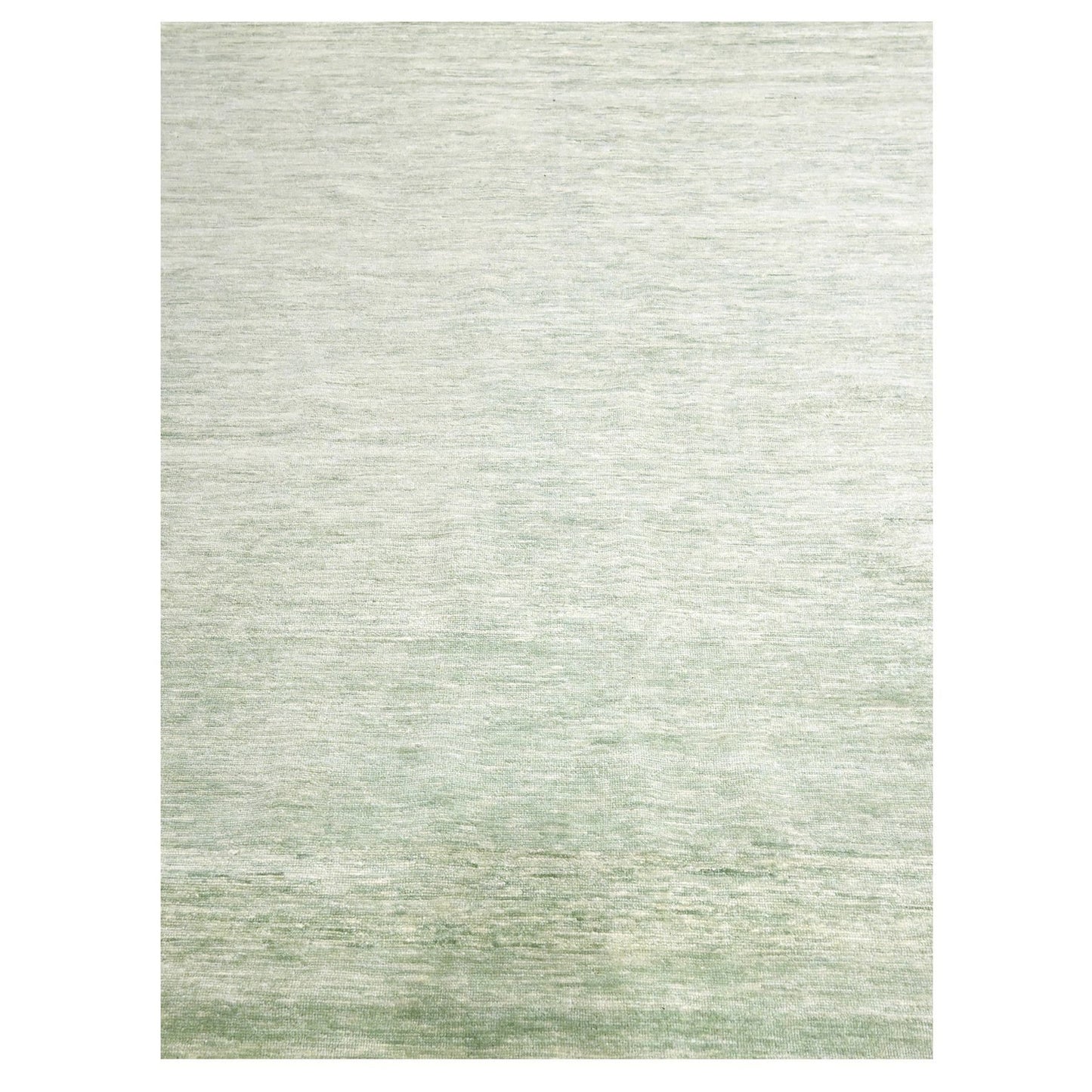 9'4"X12'4" Mist Green Modern Plain Design Pure Wool Hand Knotted Rug