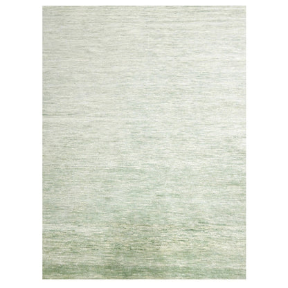 9'4"X12'4" Mist Green Modern Plain Design Pure Wool Hand Knotted Rug