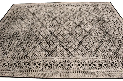 8X10 Modern Oriental Rug Geometric Design with High-Low Relief Decor Carpet