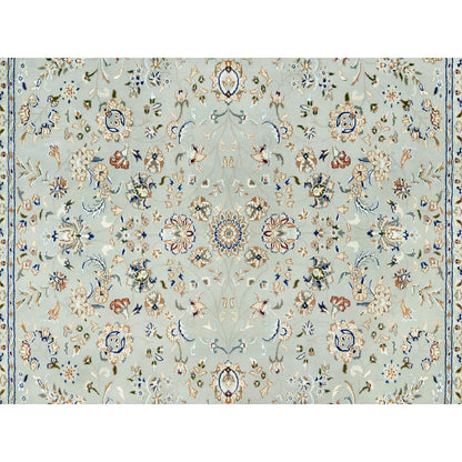 7'9"X10'3" Gray Nain Design Wool Hand Knotted Oriental Rug