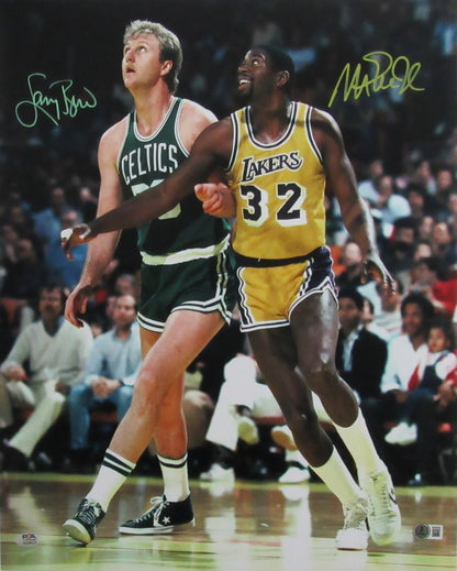 Larry Bird/Magic Johnson Dual-Signed/Autographed 16X20 Photo Psa & Bas 200040