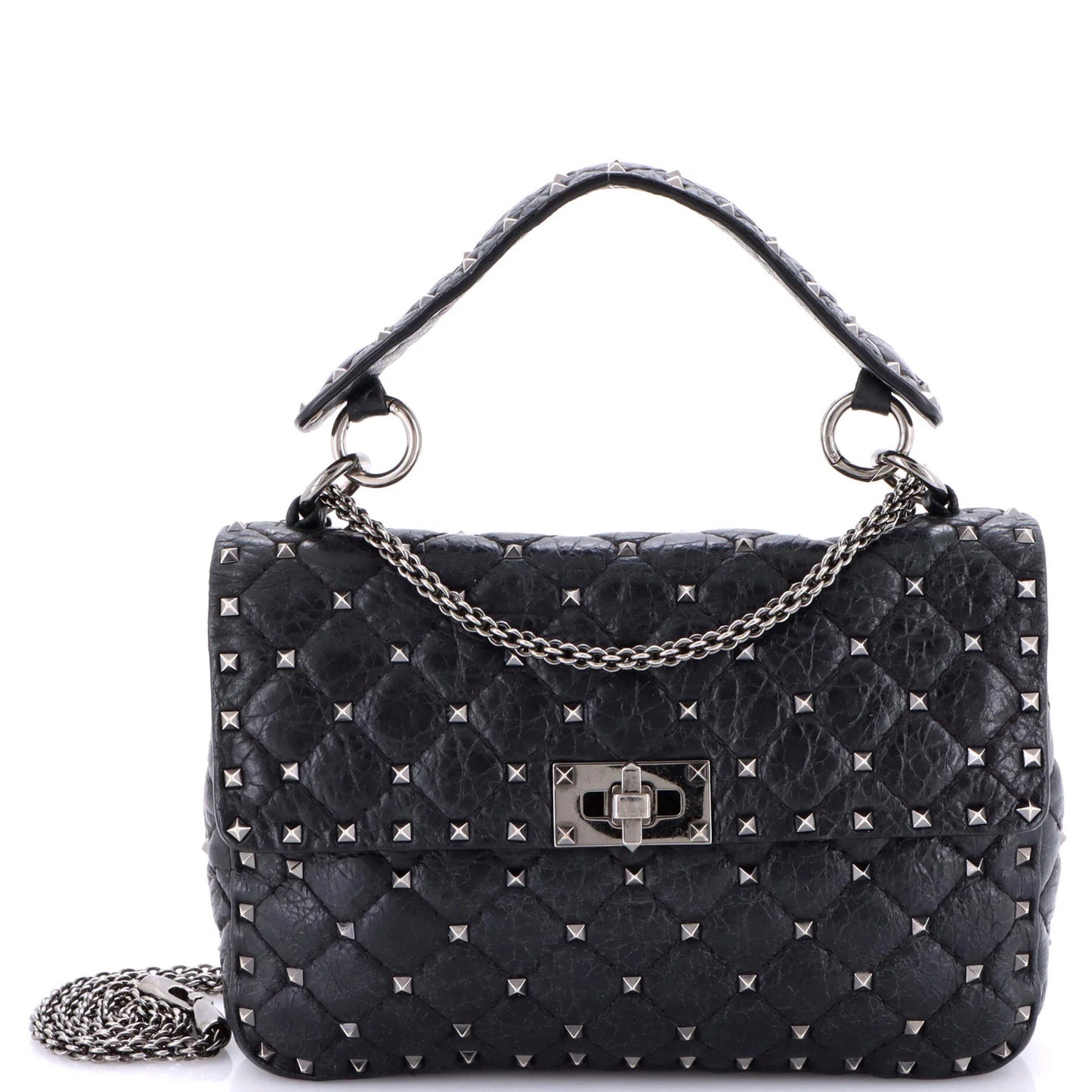 Valentino Garavani Rockstud Spike Flap Bag Quilted Leather Medium