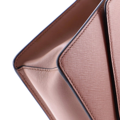 Prada Envelope Flap Chain Shoulder Bag Saffiano Leather Small