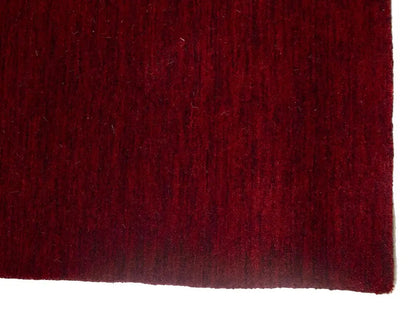 Maroon Red Solid Design Hand-Loomed 6X6 Gabbeh