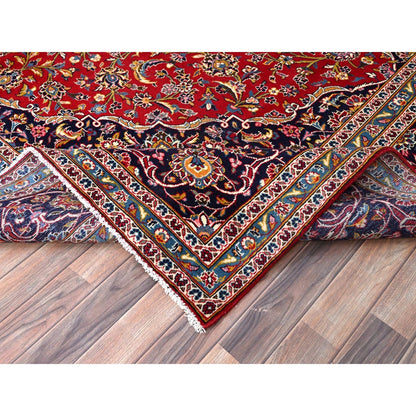 9'8"X12'10" Red Zoroastrian Kishoon Hand Knotted Soft Wool Oriental Rug