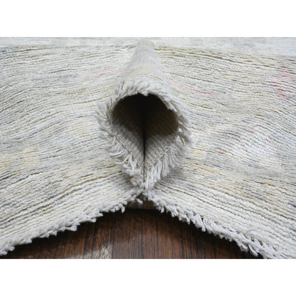 11'4"X15'5" Smoke White Wool Weft Afghan Angora Oushak Xl Oriental Rug