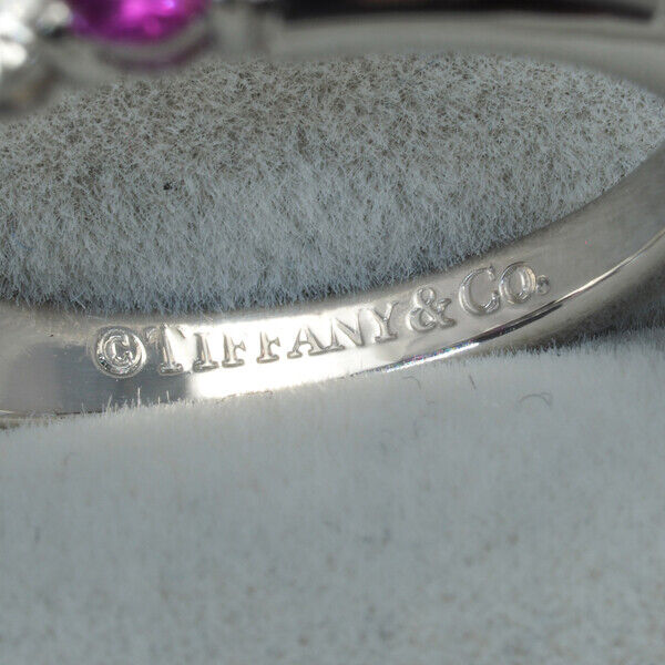 Tiffany&Co. Ring Forever Band Pink Sapphire Diamond Half Us4.5 Pt950