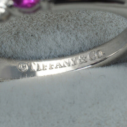 Tiffany&Co. Ring Forever Band Pink Sapphire Diamond Half Us4.5 Pt950
