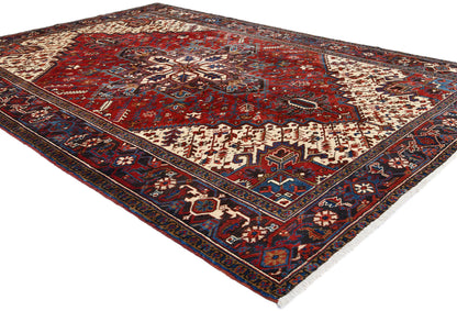 Red Serapi Oriental Rug Large Vintage Geometric