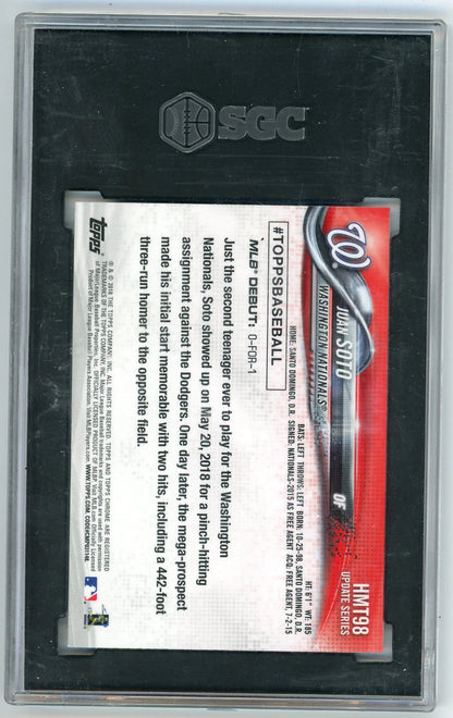 Juan Soto 2018 Topps Chrome Update Rookie Debut Sgc 9.5