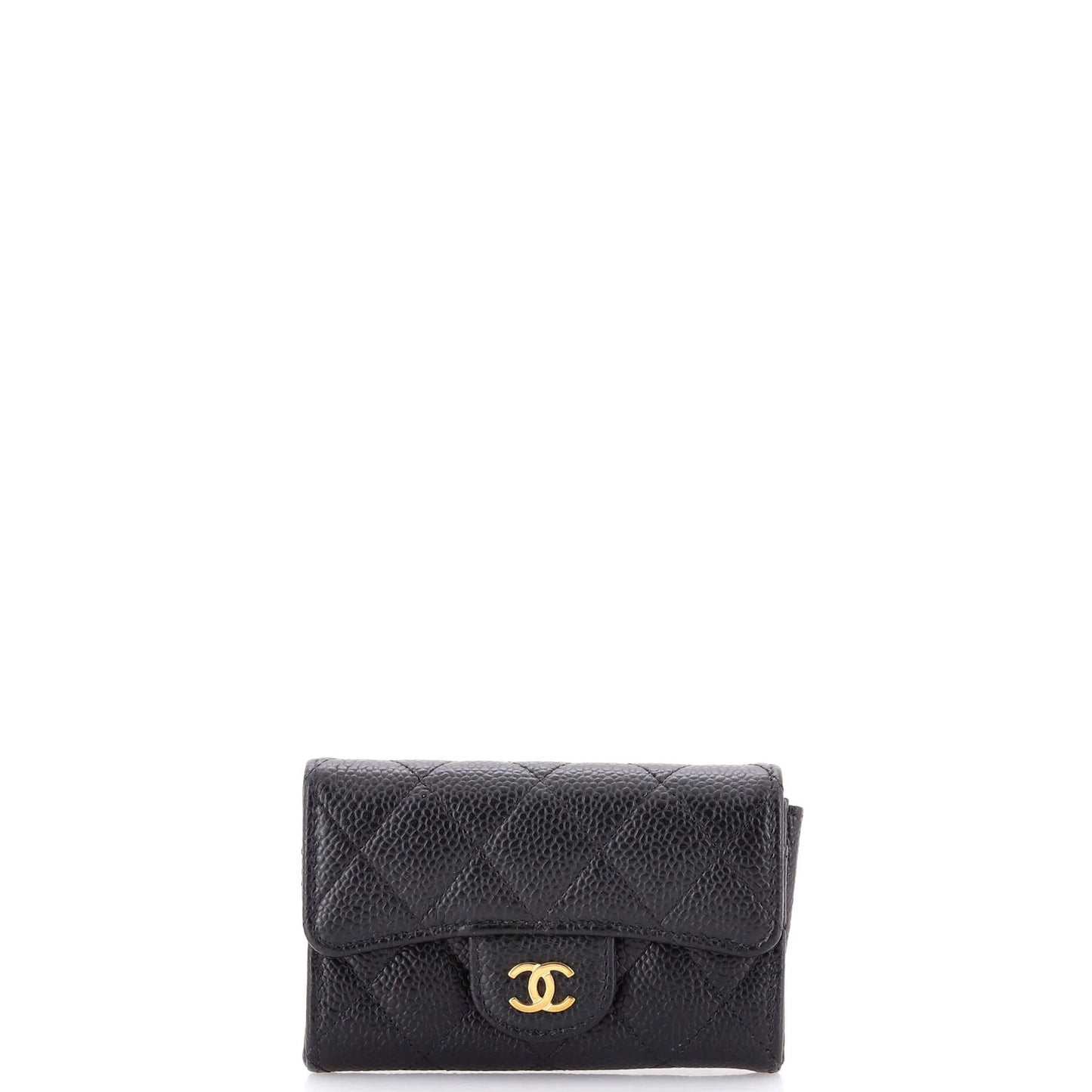 Chanel Classic Flap Card Case Quilted Caviar
