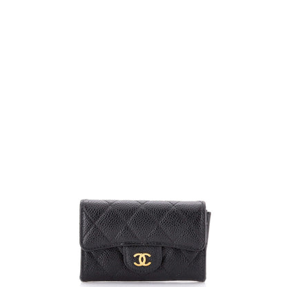 Chanel Classic Flap Card Case Quilted Caviar