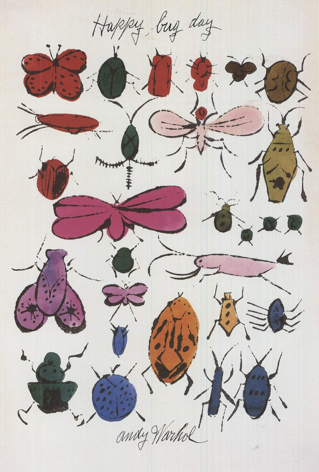 Andy Warhol Happy Bug Day " Offset Lithograph Pop Art